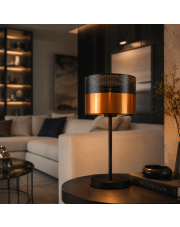 Czarno-miedziana lampka nocna w stylu glamour NICEA GLAM