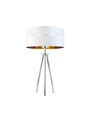 Biała lampa stołowa do sypialni glamour ALTA GLAM