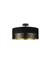 Lampa sufitowa WENECJA GLAM fi - 40 cm - kolor czarny ze złotym wnętrzem z czarnym ażurem