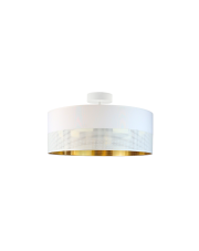 Lampa sufitowa WENECJA GLAM fi - 40 cm - kolor biały ze złotym wnętrzem z ażurem