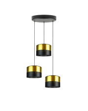 Kaskadowa lampa wisząca czarno-złota 3 punktowa PUEBLO GLAM