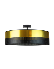 Lampa sufitowa do jadalni WENECJA GLAM fi - 60 cm kolor złoty z czarnym ażurem