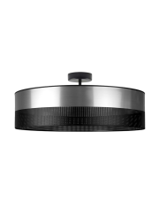 Lampa sufitowa do jadalni WENECJA GLAM fi - 60 cm kolor srebrny z czarnym ażurem