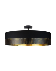 Lampa sufitowa do jadalni WENECJA GLAM fi - 60 cm kolor czarny ze złotym wnętrzem z czarnym ażurem