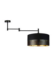 Czarna lampa sufitowa z regulowanym ramieniem RANGUN GLAM w stylu glamour