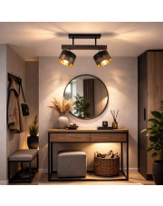 2-punktowa lampa sufitowa z drewna z regulacją EPIR GLAM z regulacją kąta padania światła