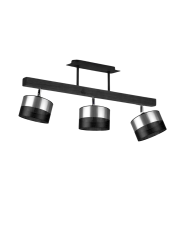 Czarna lampa sufitowa na drewnianej belce HOLLYWOOD GLAM 