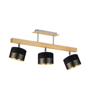 Lampa sufitowa 3 punktowa drewniana HOLLYWOOD GLAM 