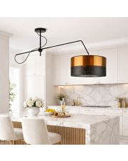 Czarno-miedziana lampa sufitowa z regulowanym ramieniem góra-dół i prawo-lewo RIO GLAM 