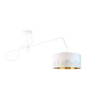 Biała lampa sufitowa na wysięgniku ruchomym RIO GLAM w stylu glamour
