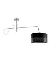 Srebrna lampa sufitowa wisząca regulowana nad stół RIO GLAM 