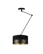 Czarna lampa sufitowa na wysięgniku do jadalni nad stół NEWA GLAM