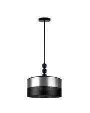 Nowoczesna lampa sufitowa do sypialni SALAMANCA GLAM w kolorze czarno-srebrnym