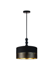 Czarna lampa sufitowa do sypialni SALAMANCA GLAM z ozdobnym stelażem