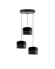 Nowoczesna lampa wisząca do salonu 3-puntowa PUEBLO GLAM w kolorze czarnym