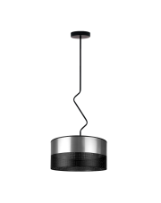 Dekoracyjna lampa sufitowa nad stół czarno-srebrna glamour LOZANNA GLAM fi - 40 cm 