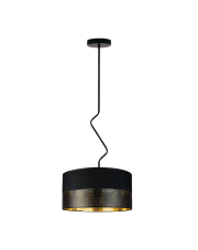 Czarna lampa sufitowa do salonu z dekoracyjnym stelażem LOZANNA GLAM fi - 40 cm 