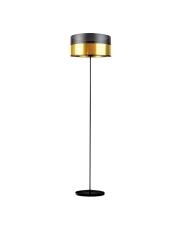 Piękna lampa stojąca do salonu w czarno-złotej kolorystyce WERONA GLAM