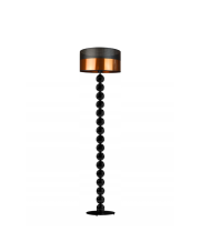 Czarna lampa podłogowa GIZA GLAM z nietypowym abażurem