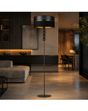 Designerska lampa stojąca z 4 kulkami BERMUDY GLAM z oryginalnym abażurem 40 cm