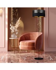 Czarno-złota lampa stojąca glamour do salonu WERONA GLAM