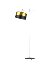 Czarna lampa stojąca z regulowanym ramieniem MELTON GLAM