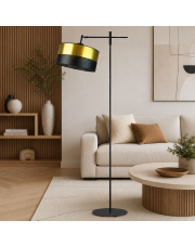 Czarna lampa stojąca z regulowanym ramieniem MELTON GLAM