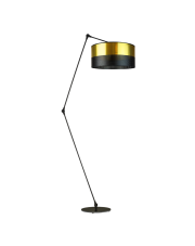 Czarna lampa podłogowa na regulowanym ramieniu BARI GLAM