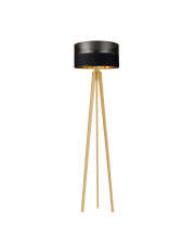 Lampa stojąca na trójnogu MIAMI GLAM z drewna