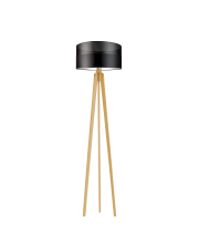Lampa stojąca na trójnogu MIAMI GLAM z drewna