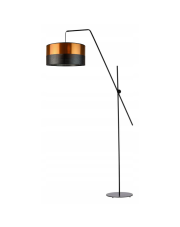 Czarna lampa podłogowa na długim wysięgniku BILBAO GLAM w stylu glamour
