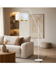 Biała regulowana lampa podłogowa BILBAO GLAM