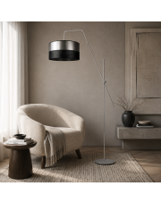 Srebrna regulowana lampa podłogowa BILBAO GLAM
