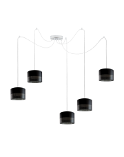 5-punktowa lampa wisząca pająk WAIKIKI W5 GLAM czarny ażur 