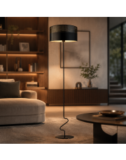 Czarna lampa podłogowa JERSEY GLAM w stylu glamour