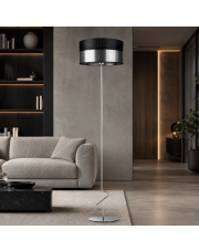 Srebrna lampa podłogowa JERSEY GLAM w stylu glamour