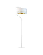 Biała lampa stojąca do salonu glamour TESALLIA GLAM