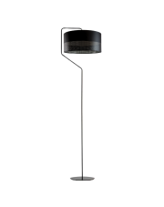 Czarna lampa stojąca do salonu glamour TESALLIA GLAM