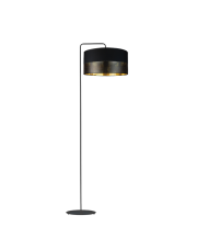 Czarno-złota lampa podłogowa do salonu BOLIVIA GLAM