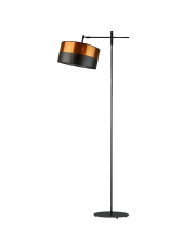 Czarna lampa stojąca z regulowanym ramieniem MELTON GLAM
