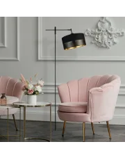 Regulowana lampa stojąca MELTON GLAM na czarnym stelażu