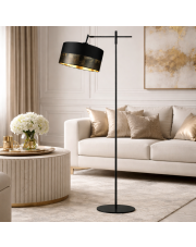 Regulowana lampa stojąca MELTON GLAM na czarnym stelażu