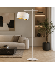 Biała lampa stojąca na wysięgniku regulowanym MELTON GLAM