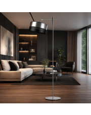Srebrna lampa podłogowa z możliwością regulacji MELTON GLAM