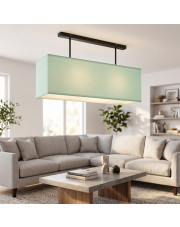 Geometryczna lampa wisząca z prostokątnym abażurem w kolorze mięty KORFU 2xE27