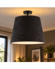 Pojedyncza lampa sufitowa z abażurem KAIR VELUR - kolor czarny