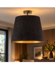 Designerska lampa sufitowa do salonu KAIR VELUR - kolor czarny ze złotym wnętrzem