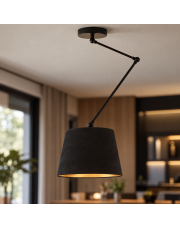 Czarna lampa sufitowa JUMA VELUR z regulowanym ramieniem