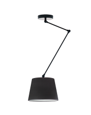 Regulowana lampa sufitowa z długim ramieniem JUMA VELUR w klasycznej czerni