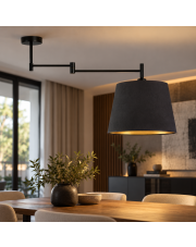 Nowoczesna lampa sufitowa z regulowanym ramieniem TAMPA VELUR w kolorze czarnym
